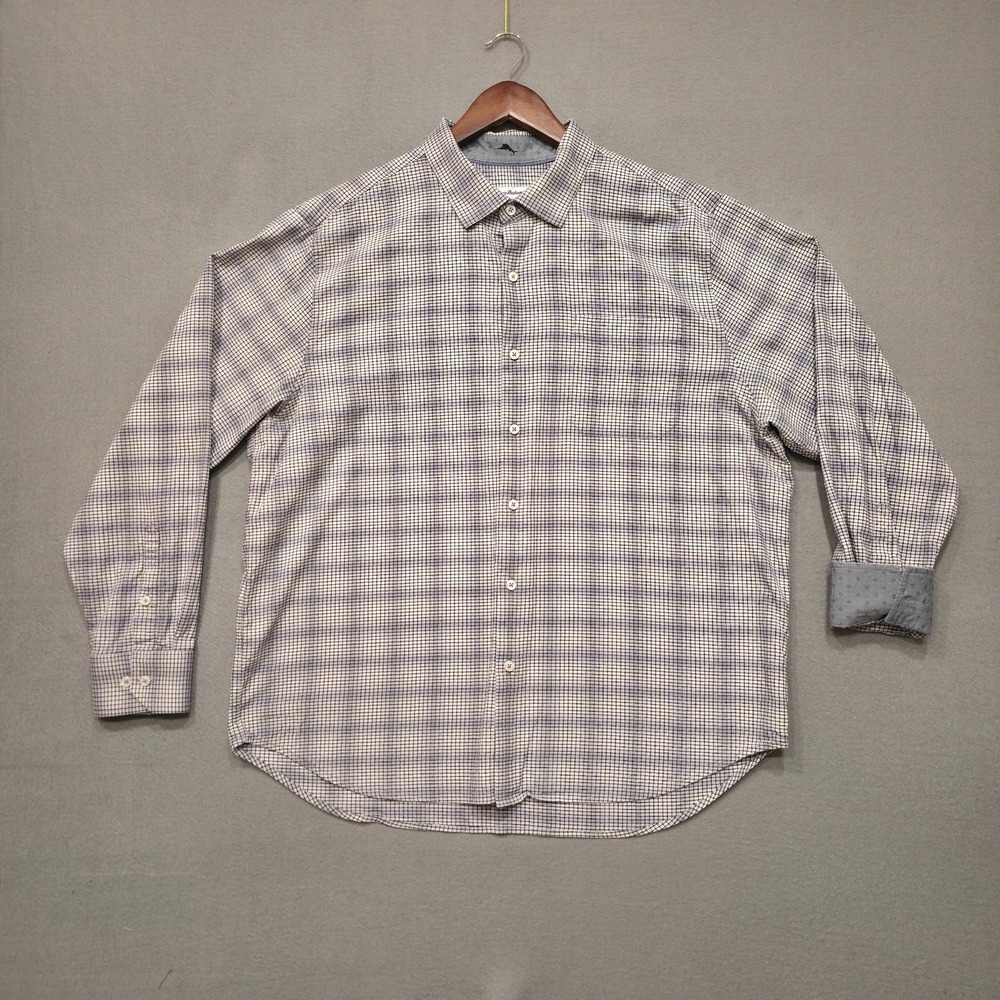 Tommy Bahama Men's Silk Blended Long Sleeve Button Up Flip Cuff Shirt Size XL